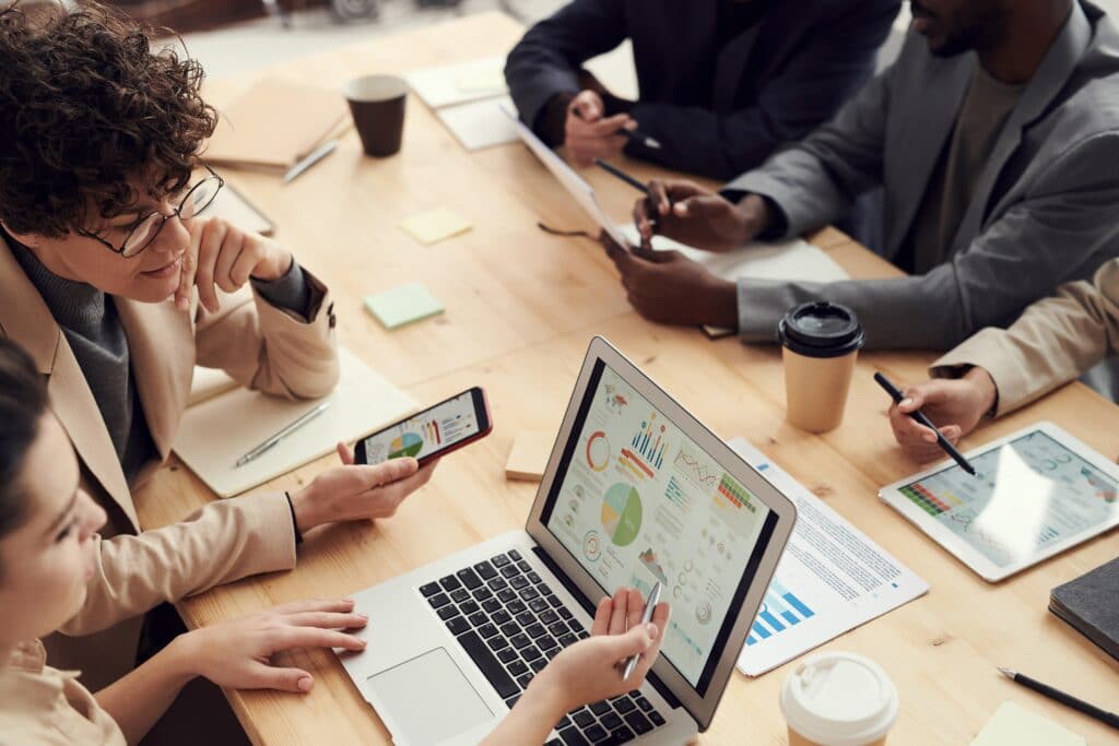 small business team working together